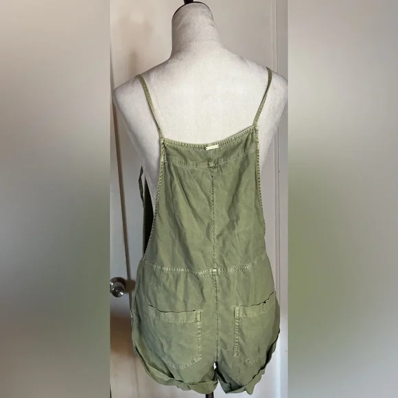 Billabong Casual Linen Romper Overall Beach Surf California Coastal Cowgirl - Picture 11 of 14